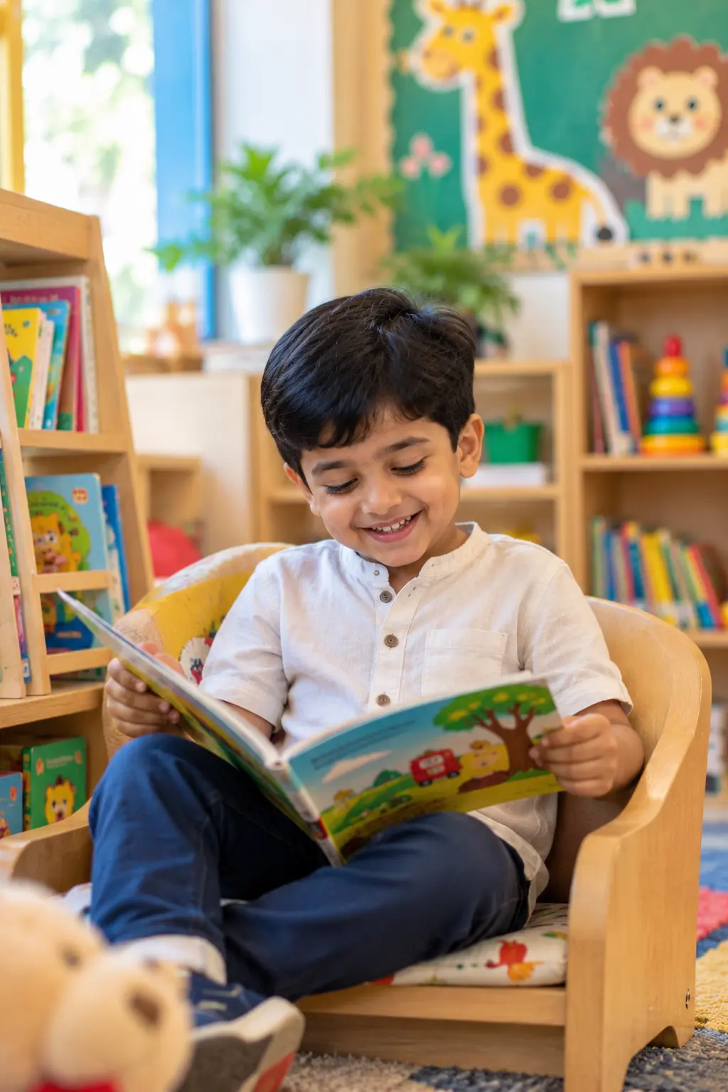 Child learning through hands-on activities