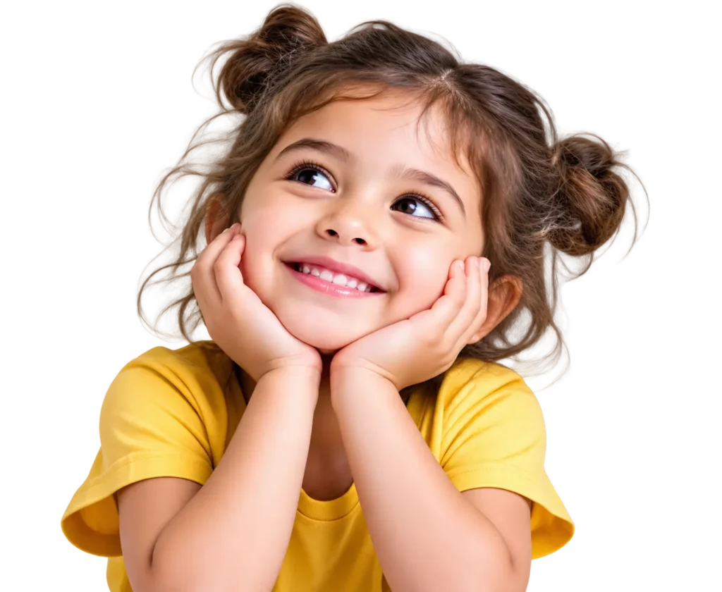 Smiling girl at Krish Elite preschool in ECIL, Hyderabad